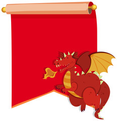 Dragon on red template
