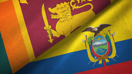 Sri Lanka and Ecuador two flags textile cloth, fabric texture