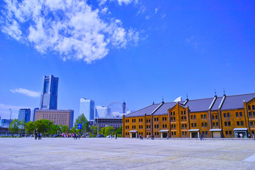 Fototapeta na wymiar 横浜みなとみらい２１地区の赤レンガ倉庫の景観