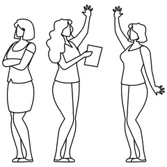 elegant businesswomen avatars characters