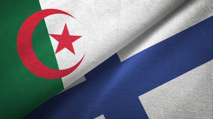 Algeria and Finland two flags textile cloth, fabric texture