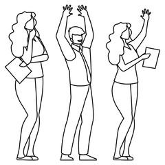 business people teamwork characters