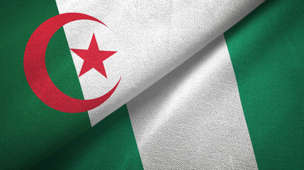 Algeria and Nigeria two flags textile cloth, fabric texture