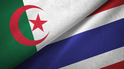 Algeria and Thailand two flags textile cloth, fabric texture