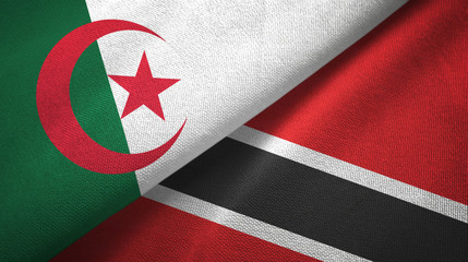 Algeria and Trinidad and Tobago two flags textile cloth, fabric texture