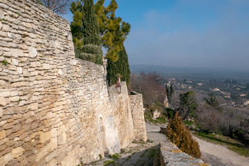 The narrow streets of Gordes, Provence, with typical houses