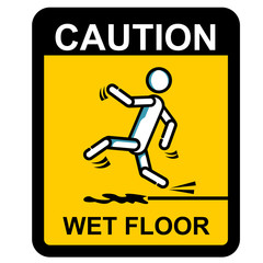 caution, wet floor sign