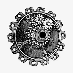 Gear cog in vintage style © Rawpixel.com