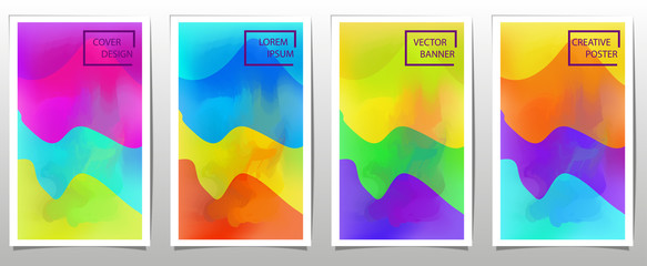 Set of covers, brochure, flyer template design with abstract background