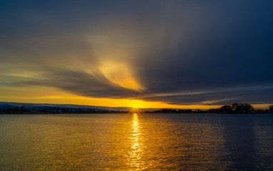 Fototapeta premium Sunset Over Lake