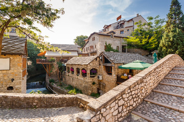 Crooked bridge in Mostar, Bosnia