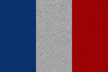 Fototapeta na wymiar France fabric flag