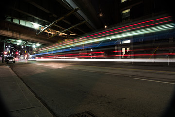city bus long exposure