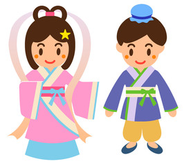 織り姫と彦星　七夕