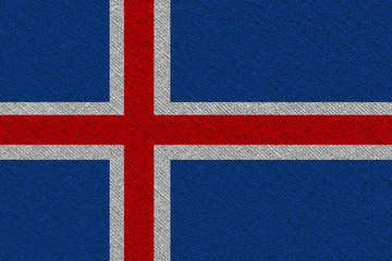 Fototapeta premium Iceland fabric flag