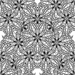 Black and white abstract seamless pattern.