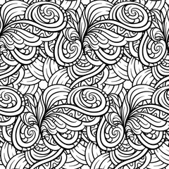 Black and white abstract seamless pattern.