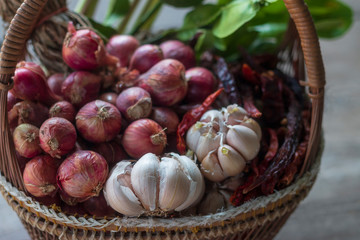 Thai traditional food, noodles, and cooking ingredients