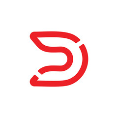 vector of letter d curves red logo