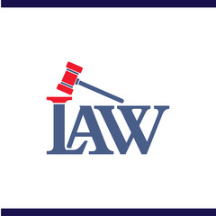 Law and hammer law logo vector template