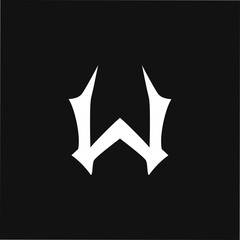 letter w simple geometric logo vector