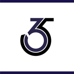 three six and five numbers logo vector - obrazy, fototapety, plakaty