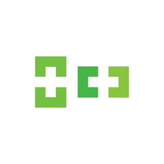 simple square geometric plus medical logo vector