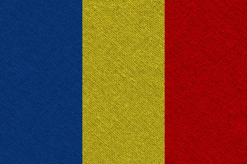 Romania fabric flag