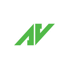 vector of letter av geometric logo