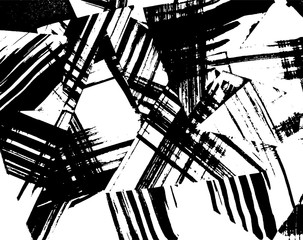 Brush grunge pattern. White and black vector. - 266841435