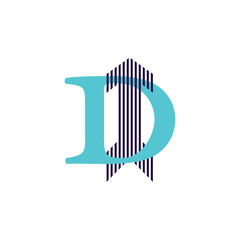 vector of letter d stripes arrow logo