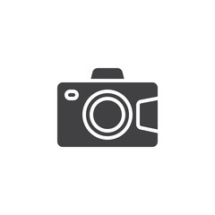 Photo camera vector icon. filled flat sign for mobile concept and web design. Camera glyph icon. Symbol, logo illustration. Pixel perfect vector graphics