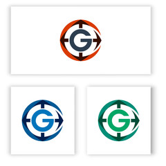 logo letter G template and the direction for your business