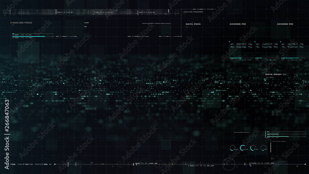 Aufkleber Futuristic motion graphic user interface head up display screen blank template with digital data telemetry information display for digital background graphic overlay