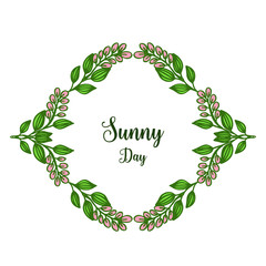 Vector illustration various leaf flower frame for design sunny day