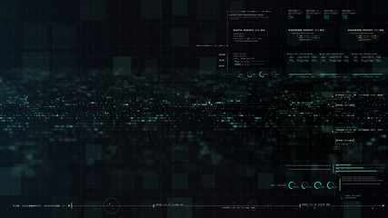 Futuristic motion graphic user interface head up display screen blank template with digital data telemetry information display for digital background graphic overlay