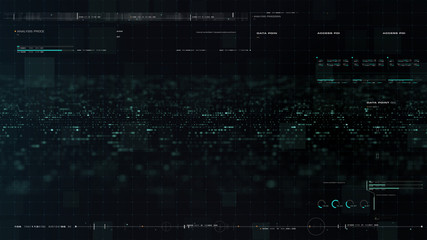 Futuristic motion graphic user interface head up display screen blank template with digital data telemetry information display for digital background graphic overlay