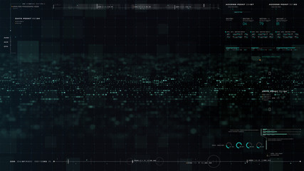 Futuristic motion graphic user interface head up display screen blank template with digital data telemetry information display for digital background graphic overlay