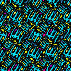 bright graffiti geometric seamless pattern grunge effect