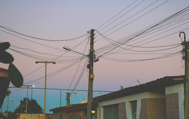 electric pole and wires