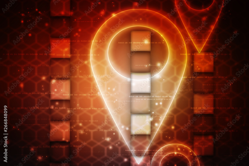Poster 2d rendering travel and navigation planning, concept