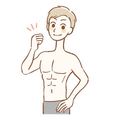 Fototapeta premium マッチョ 男性 上半身