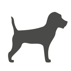 Dog beagle.Icon silhouette animal.Flat vector.