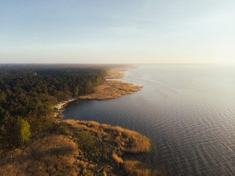 Winding coastline with bays and inlets