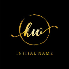 KU Initial name Gold sign logo 