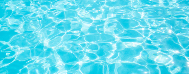 Blue ripped water in swimming pool Summer vacation Banner