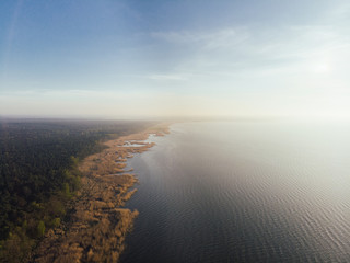 Long coastline with coastal wetlands