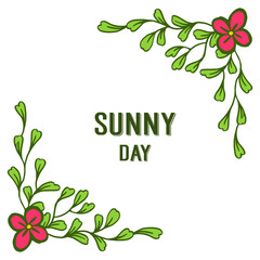 Vector illustration spring card of sunny day with various wreath frame