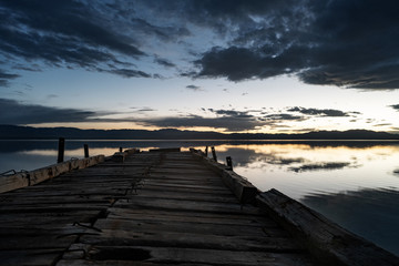 Fototapeta premium Sunrise view of chaka salt lake
