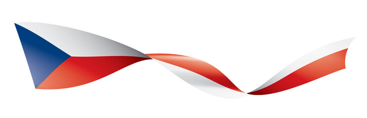 Czechia flag, vector illustration on a white background